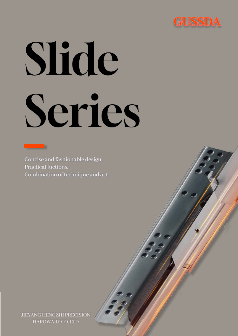 GUSSDA Slide Series catalog cover with a drawer slide